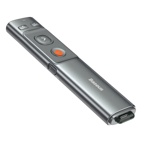Baseus Orange Dot Wireless Presentation Laser Pointer - Gray (without batteries)eng