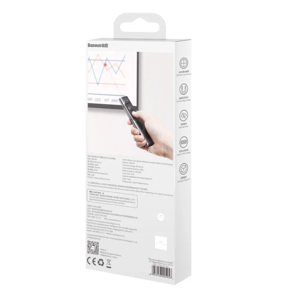 Baseus Orange Dot Wireless Presentation Laser Pointer - Gray (without batteries)eng