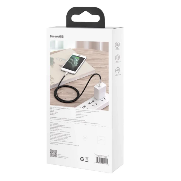 Baseus Cafule Series Metal Data USB-A / Lightning 2.4A cable 1m - blackeng