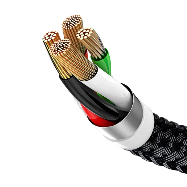 Baseus Three Primary Colors 3in1 USB-A - micro USB / Lightning / USB-C 3.5A cable 0.3 m - blackeng