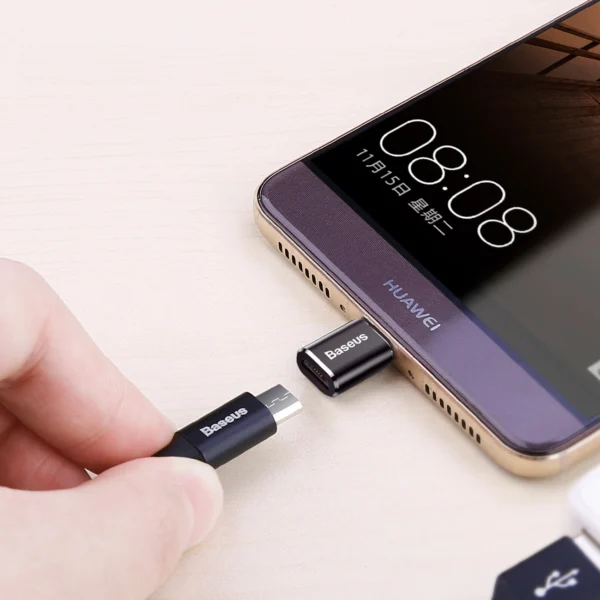 Baseus Mini Micro USB to USB-C adapter - blackeng