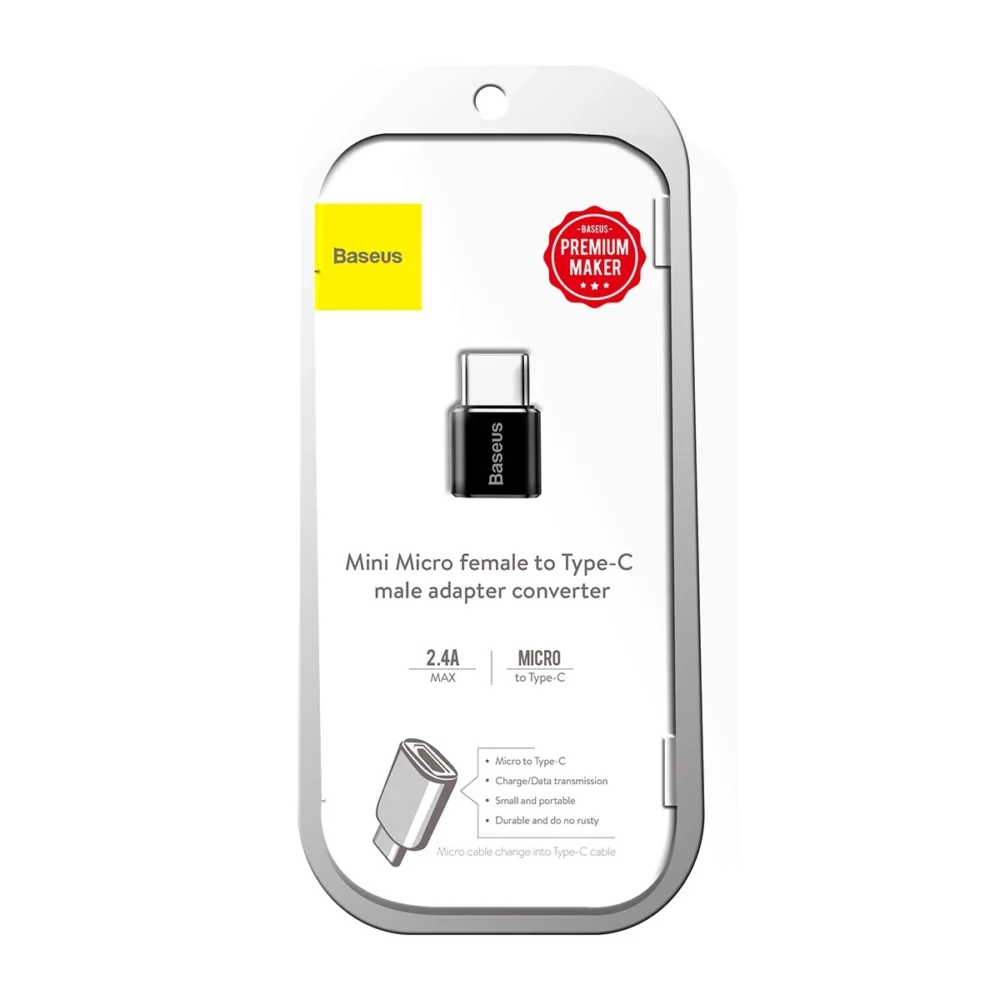 Baseus Mini Micro USB to USB-C adapter - blackeng