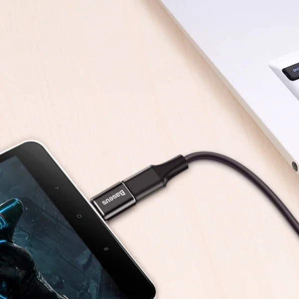 Baseus Mini Micro USB to USB-C adapter - blackeng