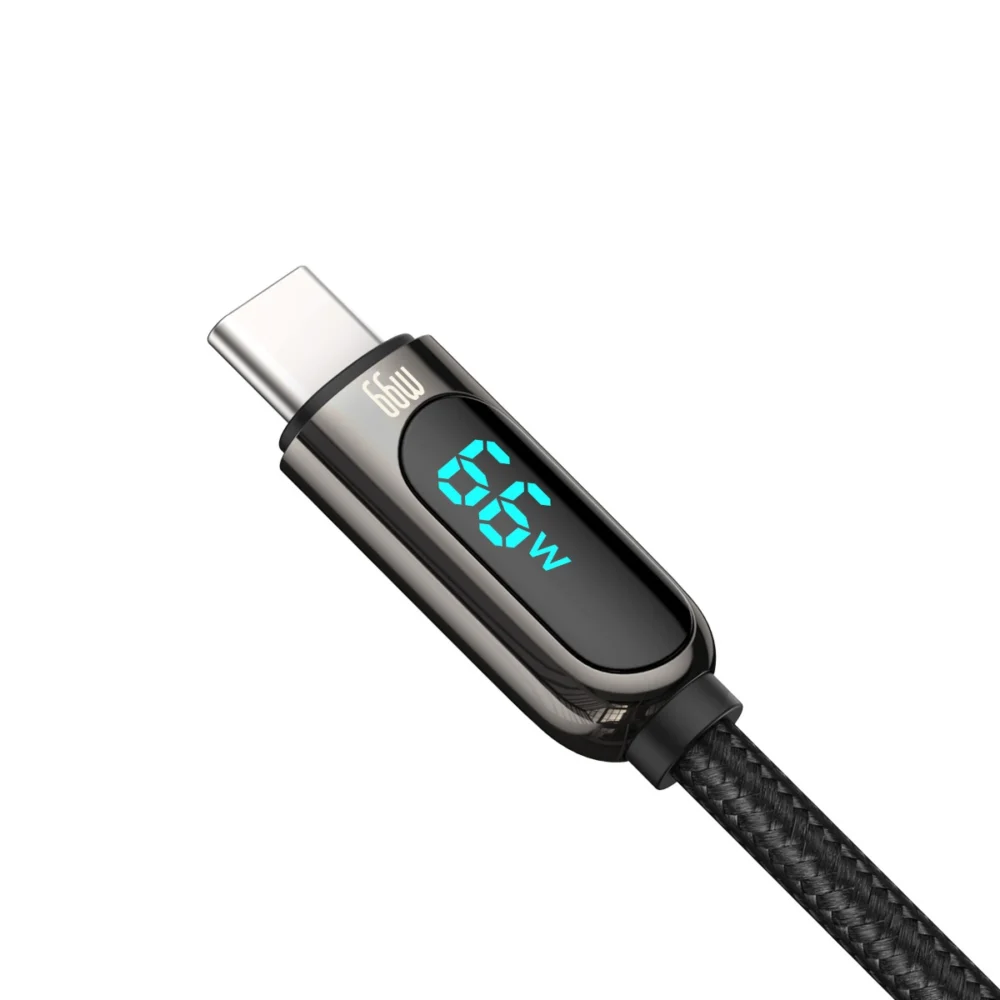 Baseus Display Fast Charging Data USB-A / USB-C 66W 1 m cable - blackeng
