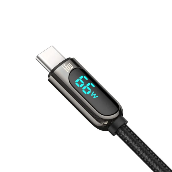 Baseus Display Fast Charging Data USB-A / USB-C 66W 1 m cable - blackeng