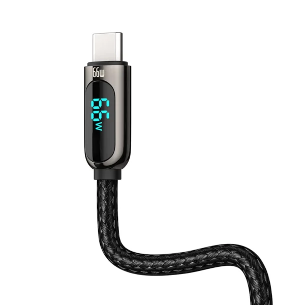 Baseus Display Fast Charging Data USB-A / USB-C 66W 1 m cable - blackeng