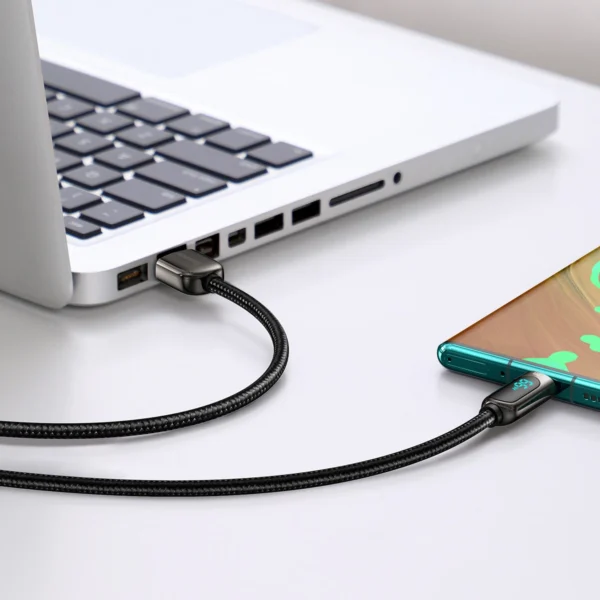 Baseus Display Fast Charging Data USB-A / USB-C 66W 1 m cable - blackeng