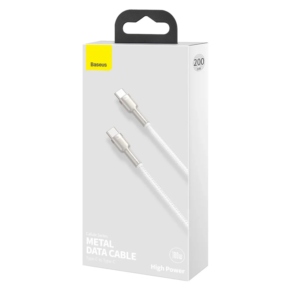 Baseus Cafule Series Metal Data USB-C / USB-C PD QC SCP 100W 5A 1 m cable - whiteeng