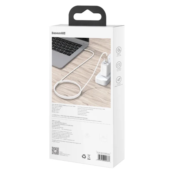 Baseus Cafule Series Metal Data USB-C / USB-C PD QC SCP 100W 5A 1 m cable - whiteeng