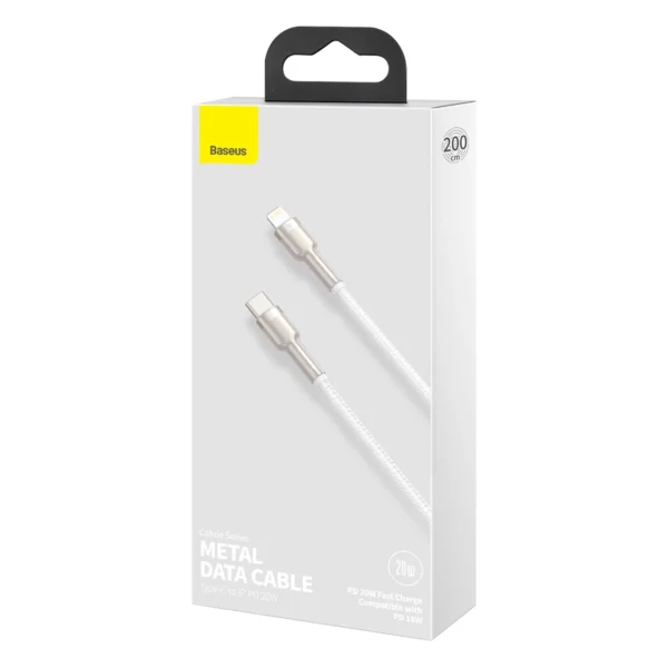 Baseus Cafule Series Metal Data USB-C / Lightning 20W PD cable 2 m - whiteeng