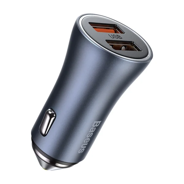 Baseus Golden Contactor Pro 2x USB-A 40W car charger QC SCP FCP AFC - grayeng