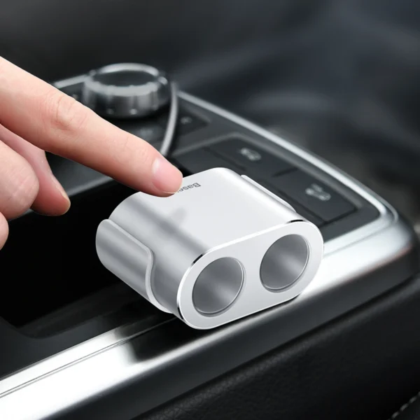 Baseus CRDYQ-0S splitter 2x cigarette lighter socket 80W 2x USB-A 3.1A - silvereng