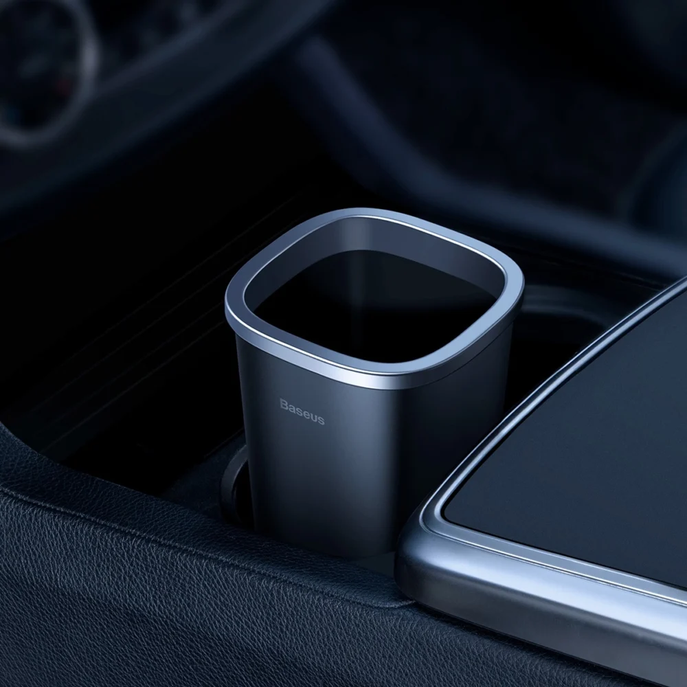 Baseus CRLJT-A01 waste bin for a car mounted in a cup holder - blackeng