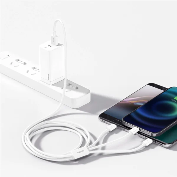 Baseus Superior Series USB-A - USB-C / Lightning / micro USB 3.5A cable 1m - whiteeng