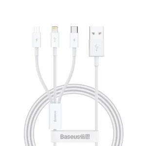Baseus Superior Series USB-A - USB-C / Lightning / micro USB 3.5A cable 1m - whiteeng