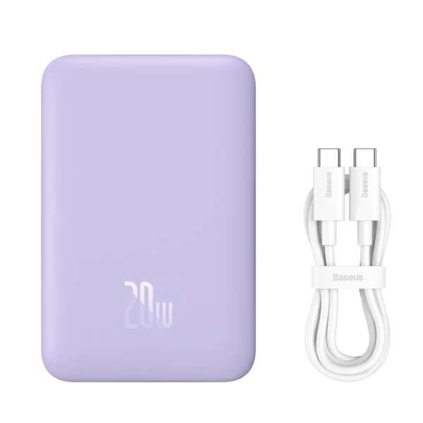 Baseus Magnetic Mini Induction Powerbank 10000mAh 20W - purple + USB-C - USB-C cableeng