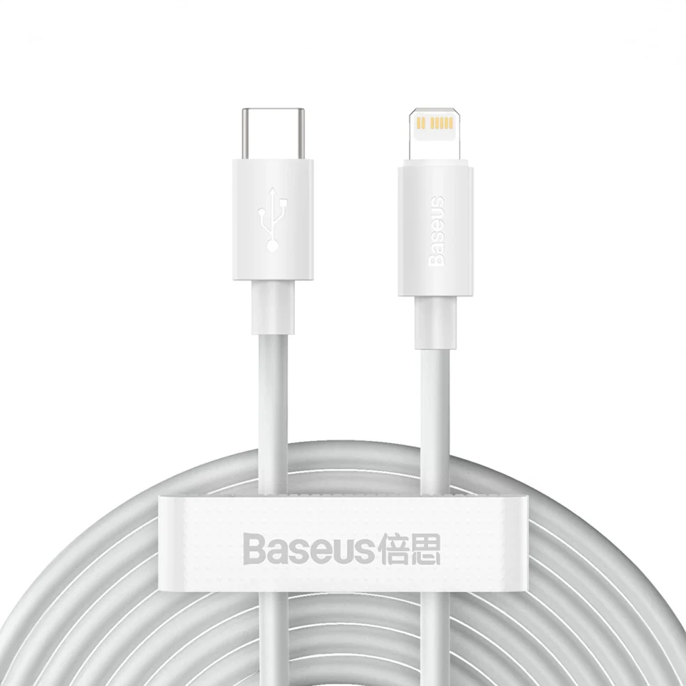 Baseus Simple Wisdom Lightning / USB-C cable 20W 1.5 m 2 pcs - whiteeng