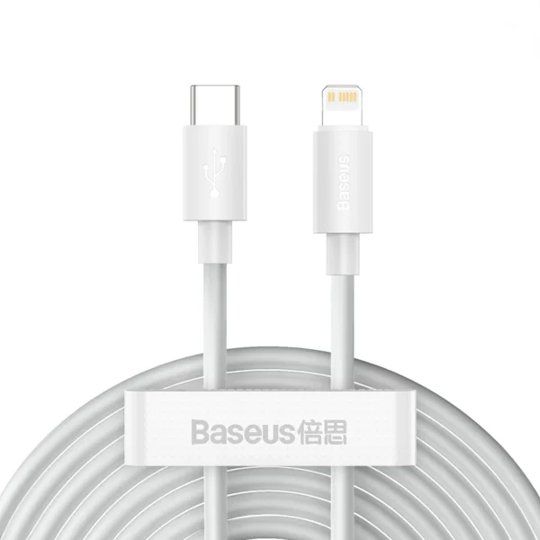 Baseus Simple Wisdom Lightning / USB-C cable 20W 1.5 m 2 pcs - whiteeng