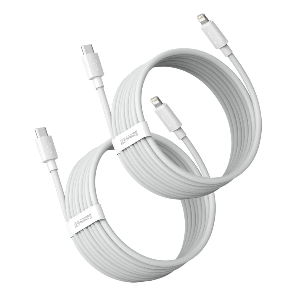 Baseus Simple Wisdom Lightning / USB-C cable 20W 1.5 m 2 pcs - whiteeng