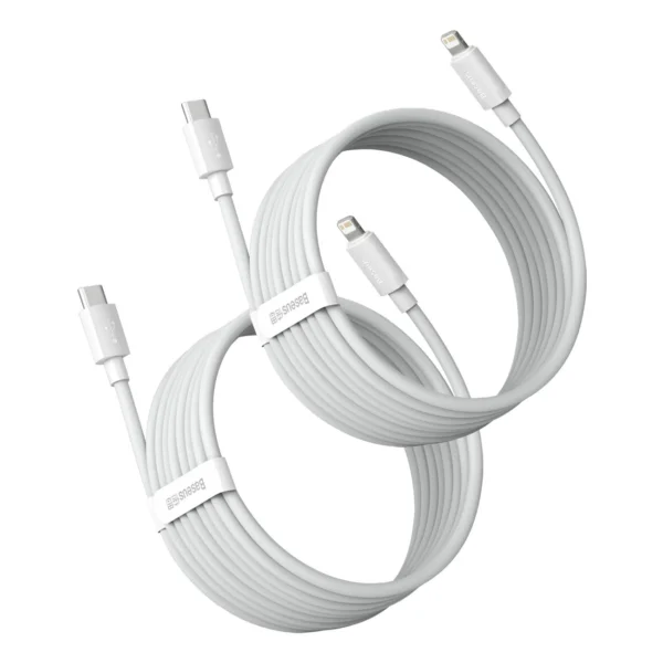Baseus Simple Wisdom Lightning / USB-C cable 20W 1.5 m 2 pcs - whiteeng