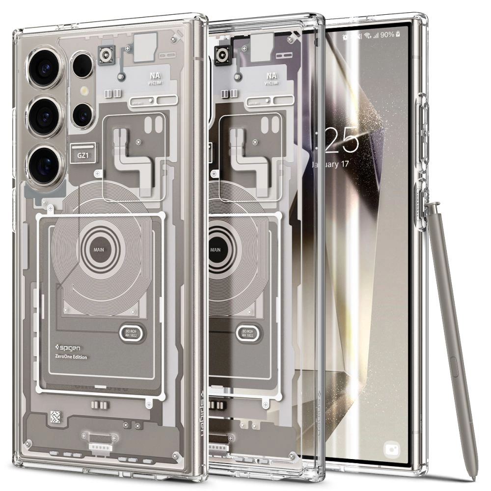 Spigen Ultra Hybrid Case for Samsung Galaxy S24 Ultra - Natural Titanium (Zero One Pattern)eng
