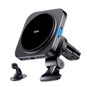 ESR Halolock Magnetic QI2 Car Holder with MagSafe 15W Inductive Charger for Air Vent - Blackeng