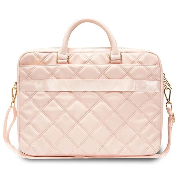 Guess Quilted 4G bag for a 16" laptop - pinkeng