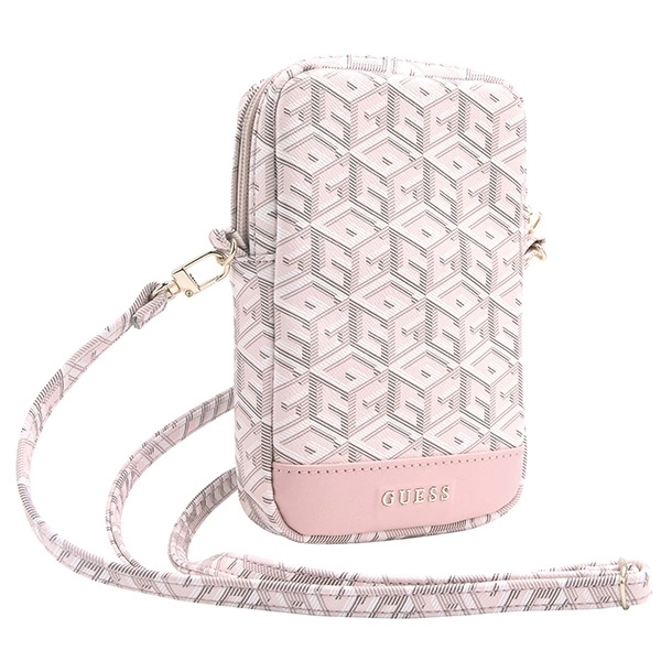 Guess Zip GCube Bottom Stripe phone bag - pinkeng