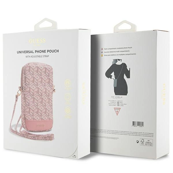 Guess Zip GCube Bottom Stripe phone bag - pinkeng