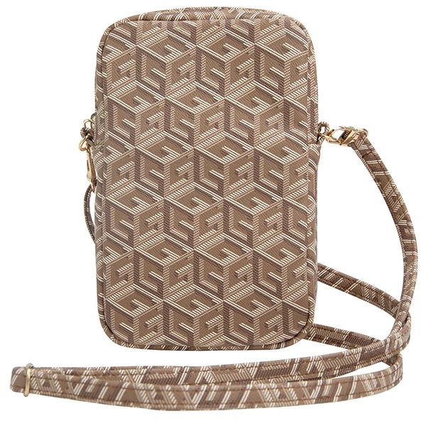 Guess Zip GCube Bottom Stripe phone bag - browneng