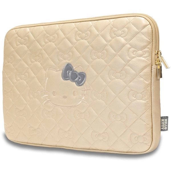 Hello Kitty Zip PU Quilted Bows case for a 14" laptop - goldeng