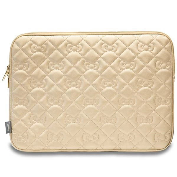 Hello Kitty Zip PU Quilted Bows case for a 14" laptop - goldeng