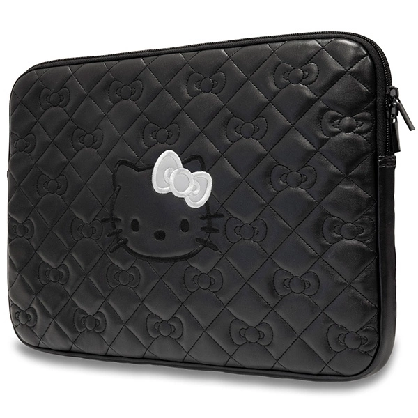 Hello Kitty Zip PU Quilted Bows case for a 14" laptop - blackeng