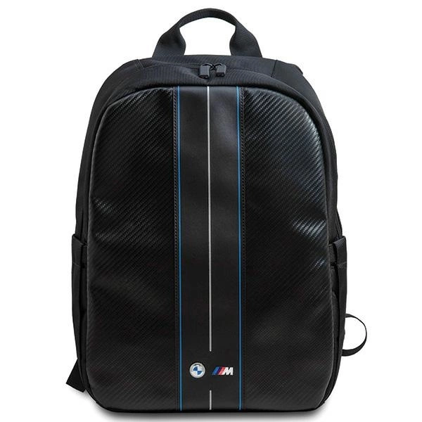 BMW Carbon & Blue Stripe backpack for a 16" laptop - blackeng