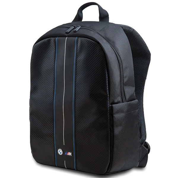 BMW Carbon & Blue Stripe backpack for a 16" laptop - blackeng