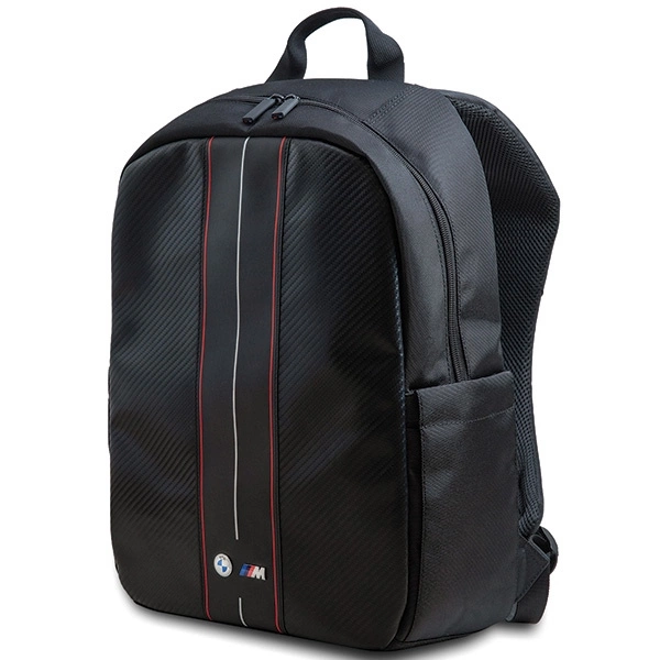 BMW Carbon & Red Stripe backpack for a 16" laptop - blackeng