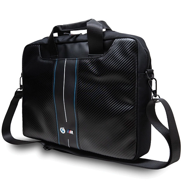 BMW Carbon & Blue Stripe bag for a 16" laptop - blackeng