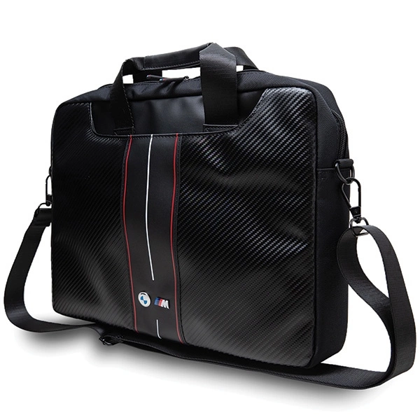 BMW Carbon & Red Stripes bag for a 16" laptop - blackeng