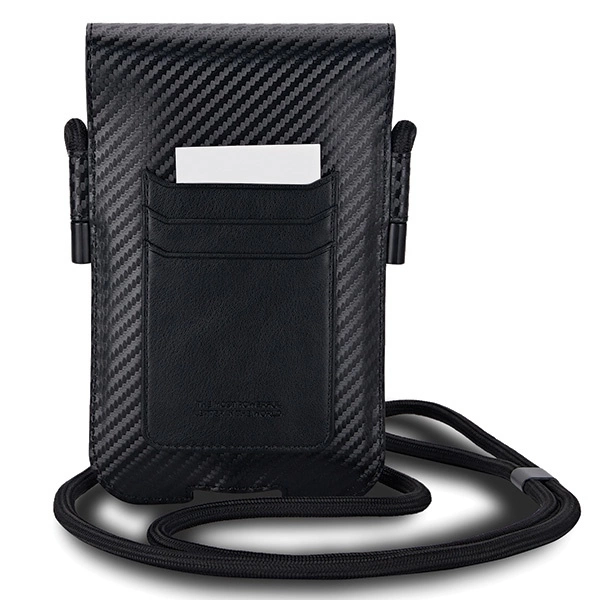 BMW Carbon & Blue Stripe phone bag - blackeng