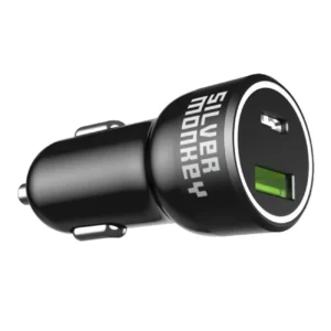 Silver Monkey SMA078 car charger 1xUSB-C 1xUSB-A 45W PD QC - blackeng