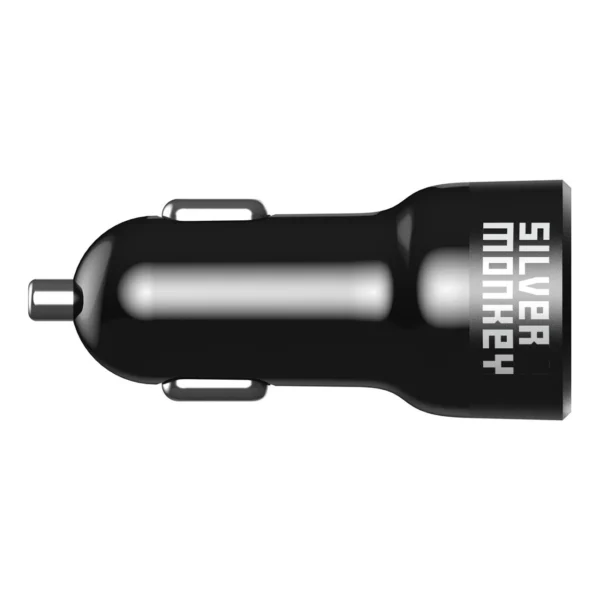 Silver Monkey SMA078 car charger 1xUSB-C 1xUSB-A 45W PD QC - blackeng