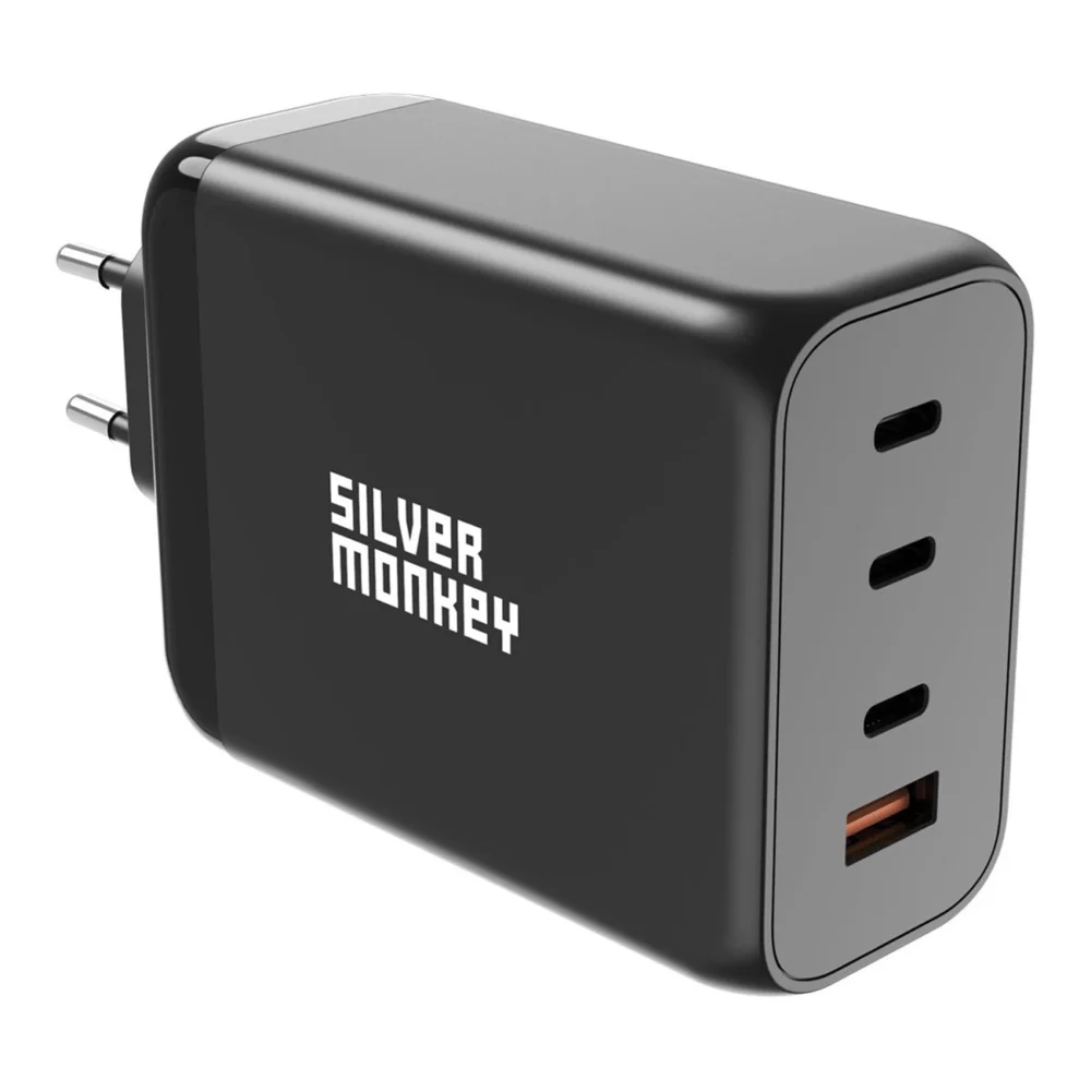 Silver Monkey SMA153 200W GaN charger 3xUSB-C PD USB-A QC 3.0 - blackeng