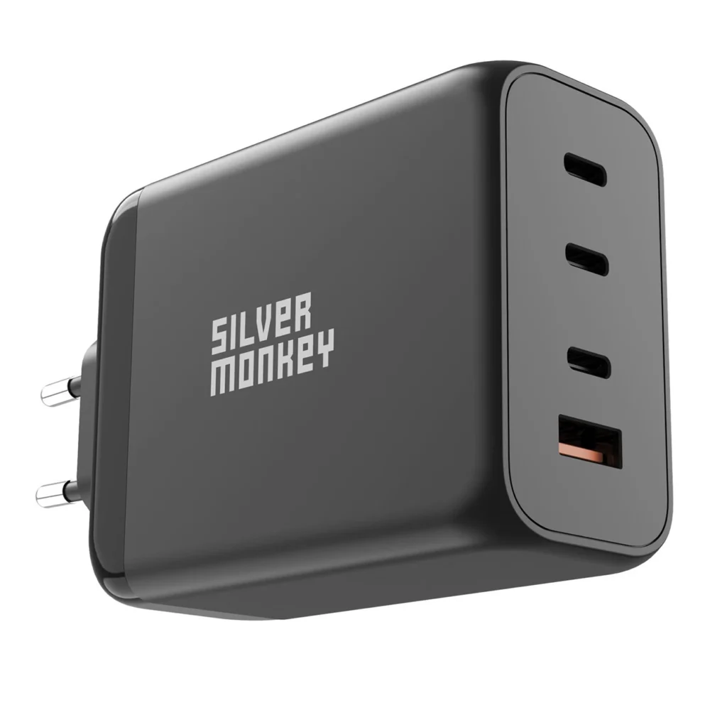 Silver Monkey SMA153 200W GaN charger 3xUSB-C PD USB-A QC 3.0 - blackeng