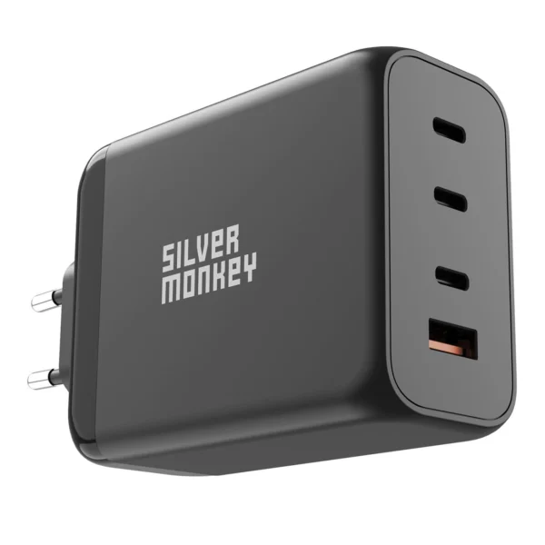 Silver Monkey SMA153 200W GaN charger 3xUSB-C PD USB-A QC 3.0 - blackeng