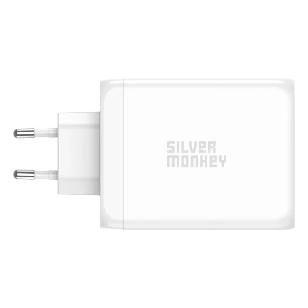 Silver Monkey SMA154 200W GaN charger 3xUSB-C PD USB-A QC 3.0 - whiteeng
