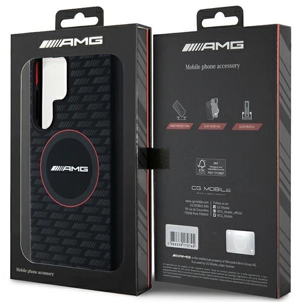AMG Silicone Carbon Pattern MagSafe case for Samsung Galaxy S24 Ultra - blackeng