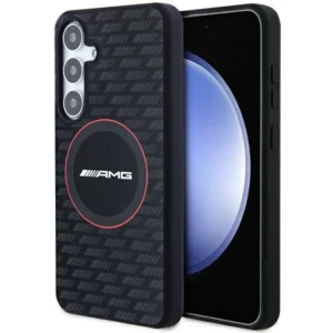 AMG Silicone Carbon Pattern MagSafe case for Samsung Galaxy S24+ - blackeng