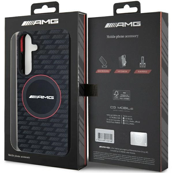 AMG Silicone Carbon Pattern MagSafe case for Samsung Galaxy S24+ - blackeng