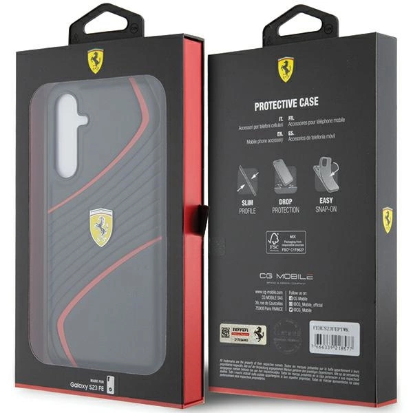 Ferrari Twist Metal Logo case for Samsung Galaxy S23 FE - blackeng