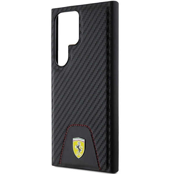 Ferrari Carbon Stitched Bottom case for Samsung Galaxy S24 Ultra - blackeng
